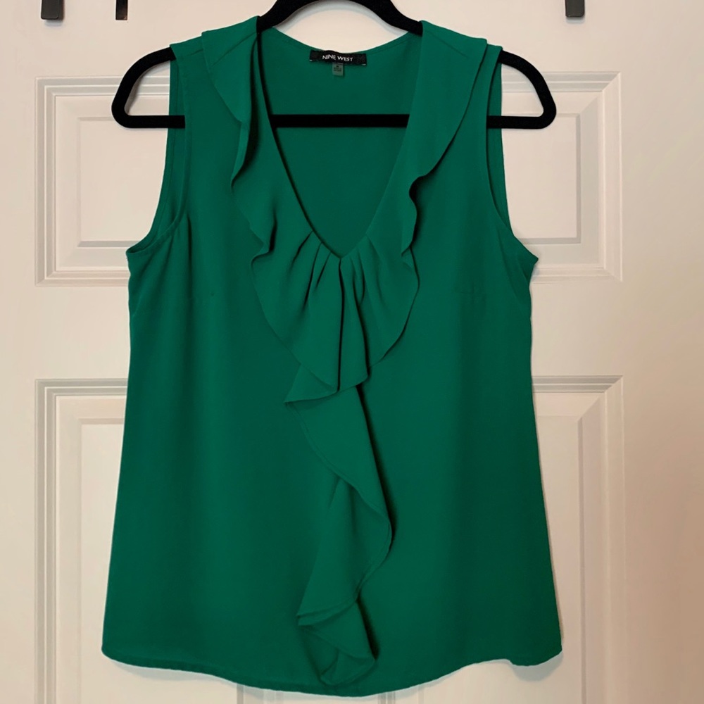 Nine West Ruffle Front Blouse
